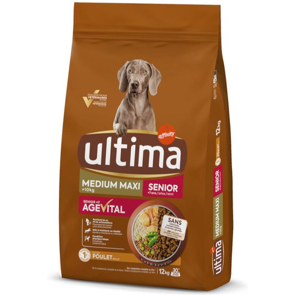 12kg Ultima Medium / Maxi Senior Kip Hondenvoer