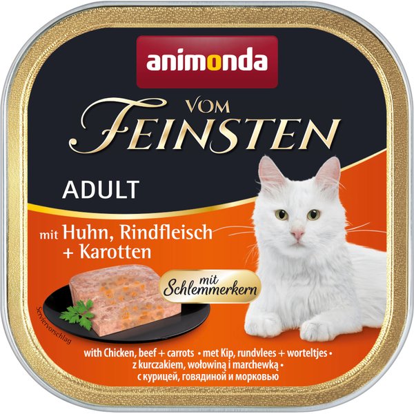 animonda vom Feinsten Adult con relleno delicioso 36 x 100 g - Pack Ahorro - Pollo, vacuno y zanahorias