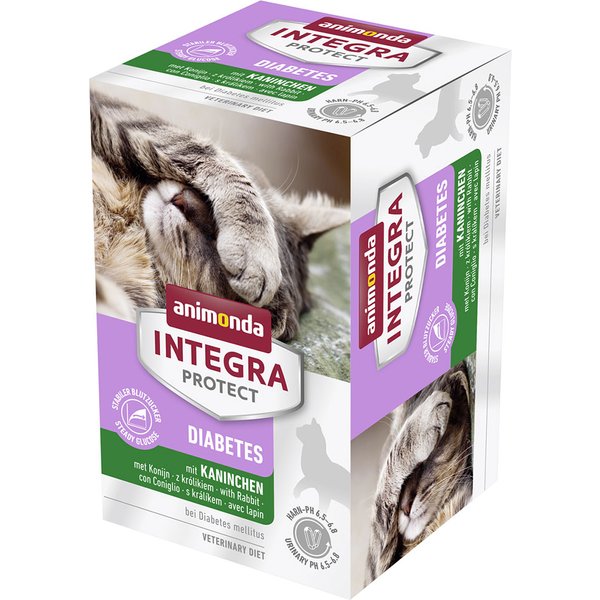 6x100g Protect Adult Diabetes Schaaltje Konijn animonda Integra Kattenvoer