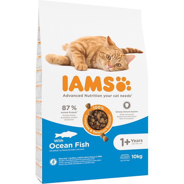 10kg Iams Cat Adult Zeevis Kattenvoer