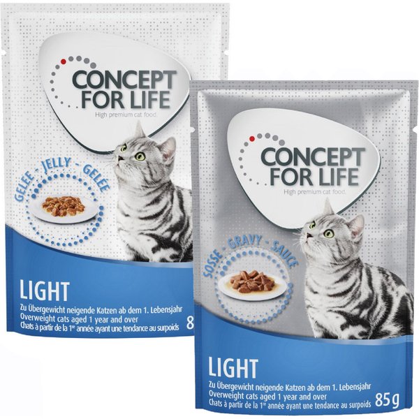 24x85g Gemengd Gelei & Saus Light in Saus en Gelei Concept for Life Kattenvoer