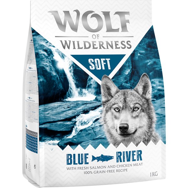 Wolf of Wilderness Soft Blue River com salmão - sem cereais - 1 kg