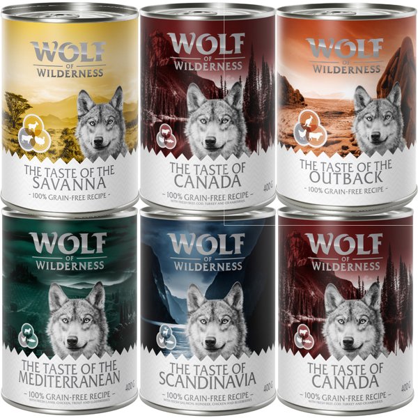 6x400g Adult The Taste Of - Wolf of Wilderness graanvrij natvoer honden
