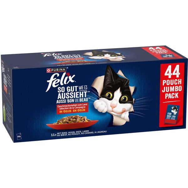 Felix Fantastic 88 x 85 g - Jumbopack - Frango, Vaca, Pato, Cordeiro