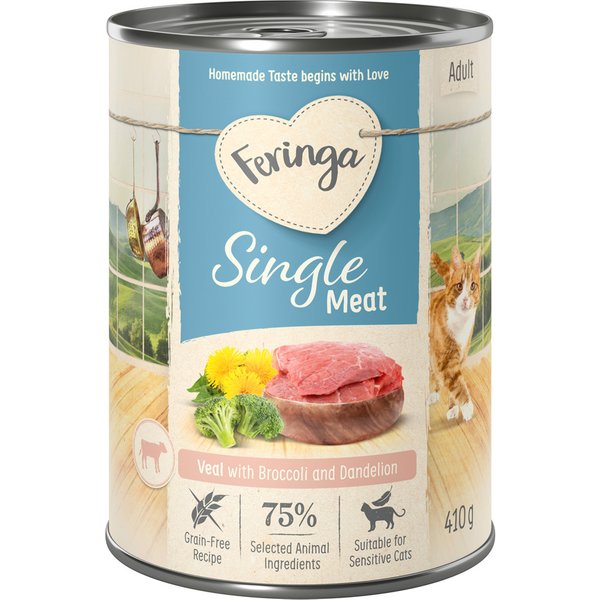 Feringa Single Meat Menu 6 x 410 g - Vitela com brócolos e dente-de-leão