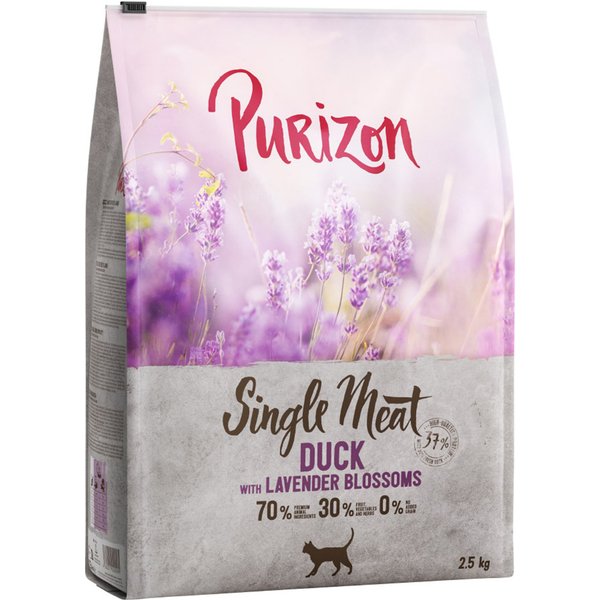 Purizon Single Meat con pato y flores de lavanda pienso para gatos - 2,5 kg