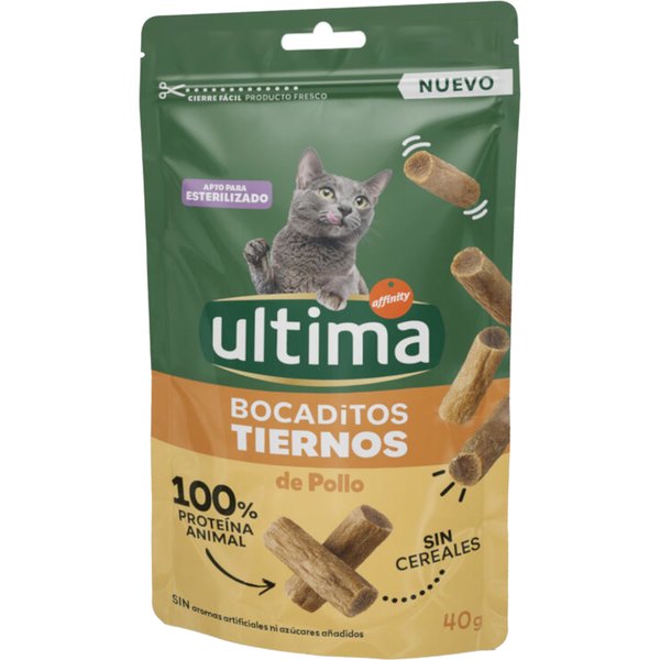 Voordeelpakket: 3x 40g Ultima Snacks Malse Hapjes met Kip Katten snacks