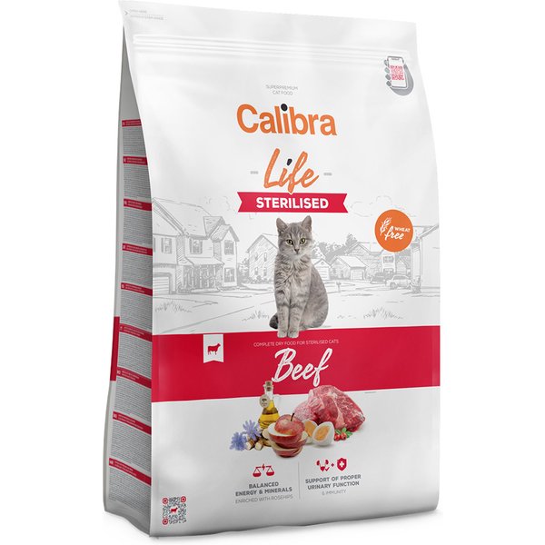 Dubbelpak: 2x6kg Calibra Cat Life Sterilised Rundvlees Kattenvoer Droog