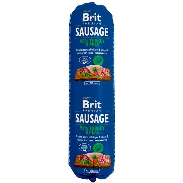 Salchichas Brit 12 x 800 g - Pavo y guisantes