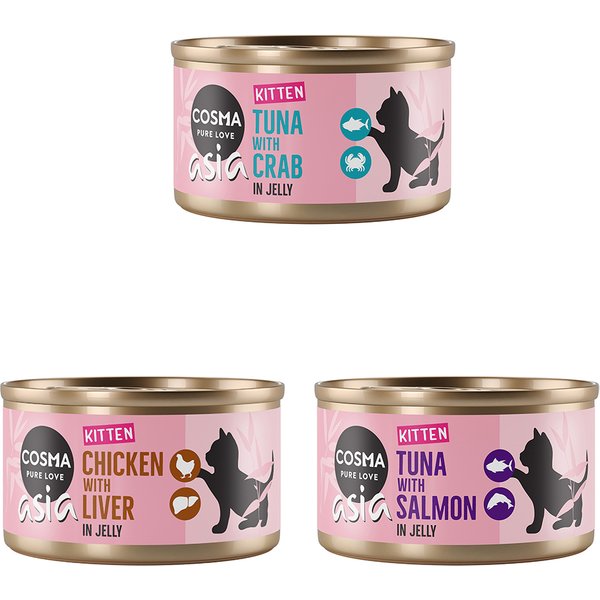 Cosma Asia Kitten em gelatina 12 x 85 g - Pack económico - Pack misto