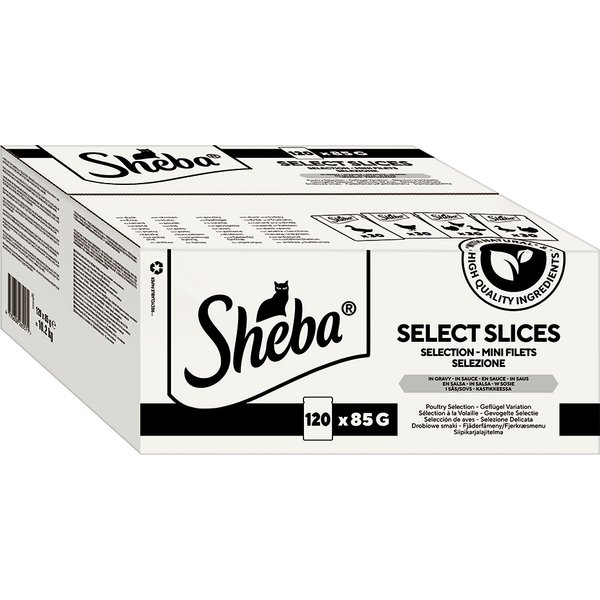 Sheba Cat en bolsitas 120 x 85 g - Pack mixto - Selección en salsa (selección de aves)