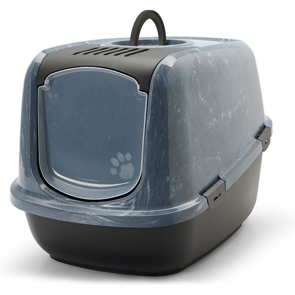Savic Nestor Jumbo Marble caixa de areia para gatos - Mármore antracite-branco / preto
