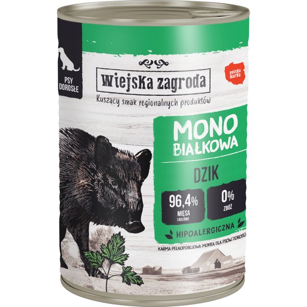 Voordeelverpakking 36x400g Wiejska Zagroda Dog wildzwijn natvoer voor honden
