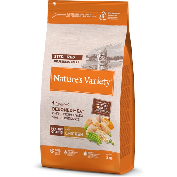 3kg Nature's Variety Healthy Grains Gesteriliseerd Kippenvoer droog