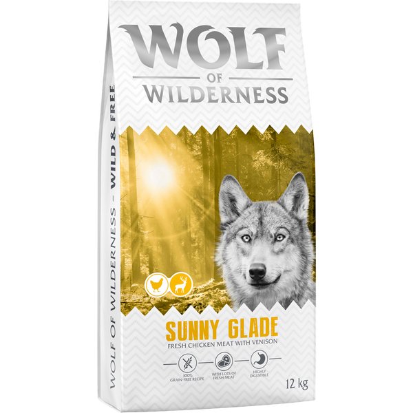 Wolf of Wilderness Adult "Sunny Glade" Venison - graanvrij - Dubbelpak: 2 x 12 kg Nieuwe Receptuur