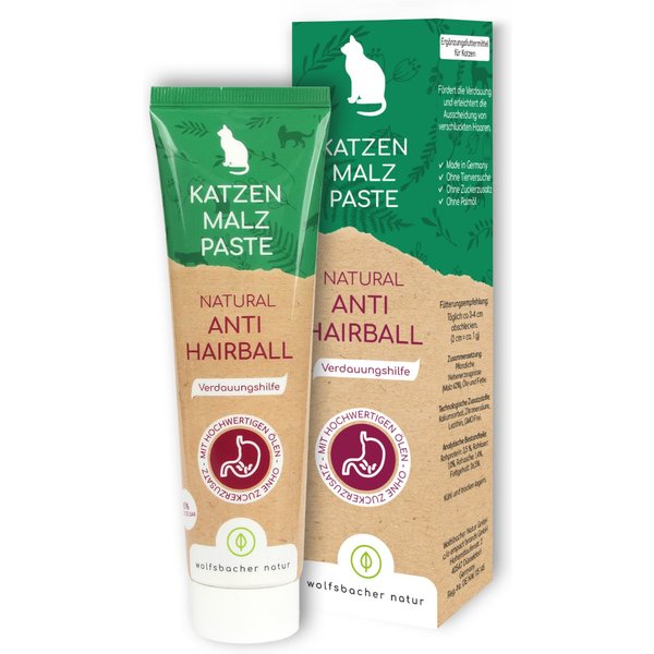 100g Wolfsbacher Nature Anti-Haarbal pasta aanvullend diervoeder voor honden