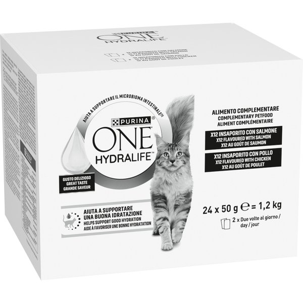 PURINA ONE Hydralife líquido para gatos 24 x 50 g - Pack misto (2 variedades)
