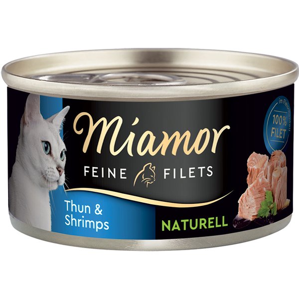Voordeelpakket Miamor Fijne Filets Naturelle 24 x 80 g Kattenvoer - Tonijn & Garnalen