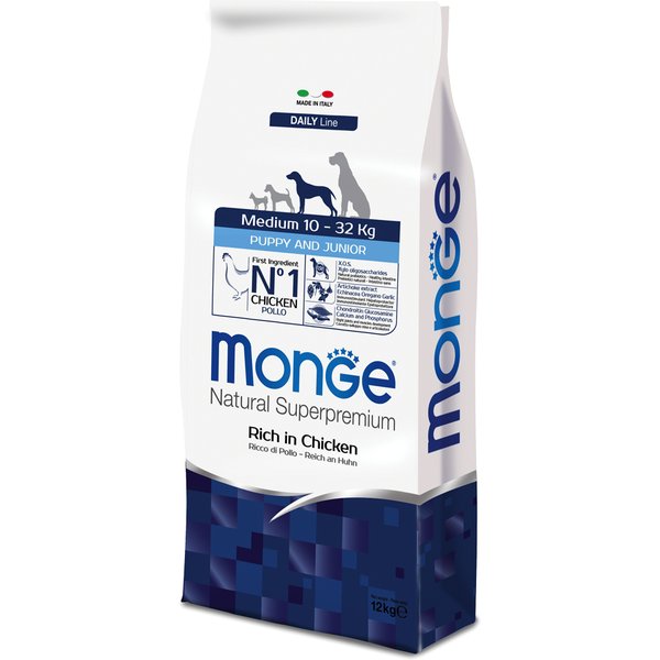 2x12kg Puppy Junior Medium Monge Superpremium hondenvoer
