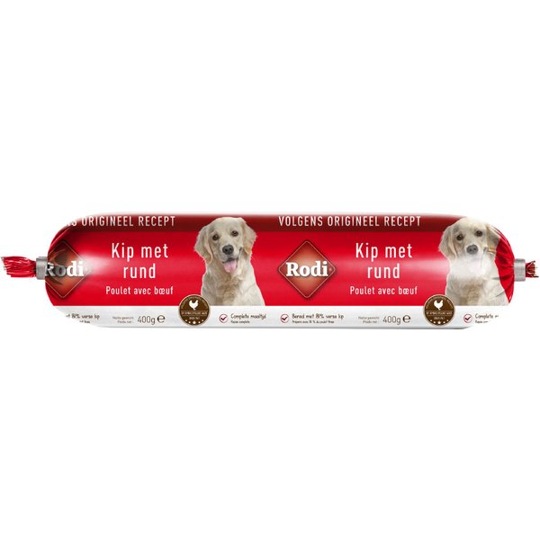 Rodi salsicha de frango e vaca - 3 x 400 g