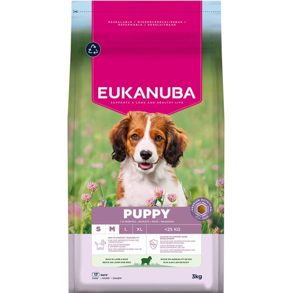 Eukanuba Premium Nutrition Puppy Small & Medium Breed cordero y arroz - 2 x 3 kg - Pack ahorro