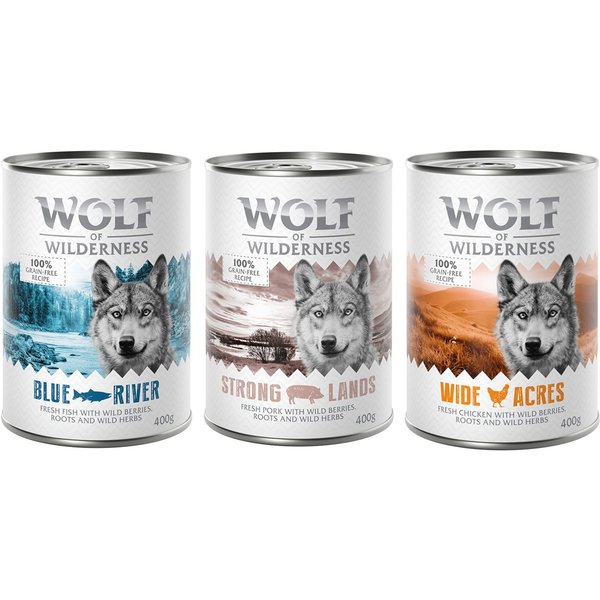 Wolf of Wilderness - Packs mistos - Adult 6 x 400 g: frango, porco, peixe