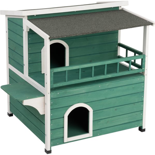 Casita Sunroof para mascotas - 91,5 x 71 x 82 cm (L x An x Al) - verde / blanco