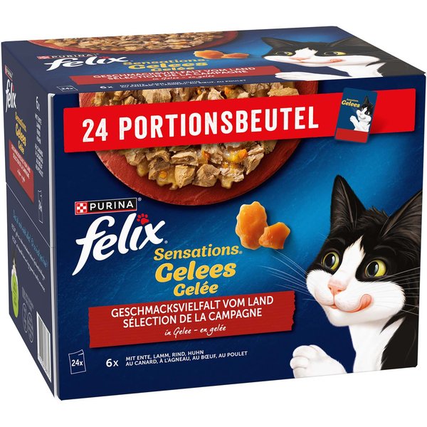 96x85g Vlees Selectie Felix Sensations Kattenvoer