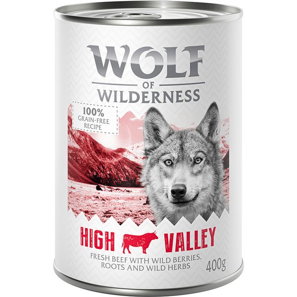 6x400g High Valley Rund Wolf of Wilderness Hondenvoer