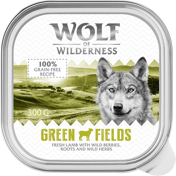 24x300g Adult Green Fields Lam Wolf of Wilderness Hondenvoer