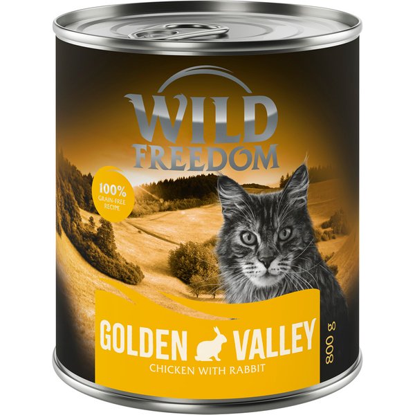 6x800g Adult Golden Valley Konijn & Kip Wild Freedom Kattenvoer