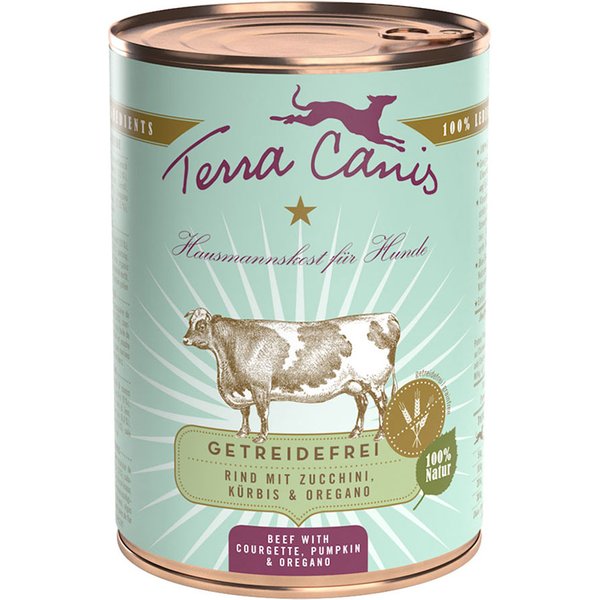 Voordeelpakket Terra Canis Graanvrij 12 x 400 g - Rund met courgette, pompoen & oregano