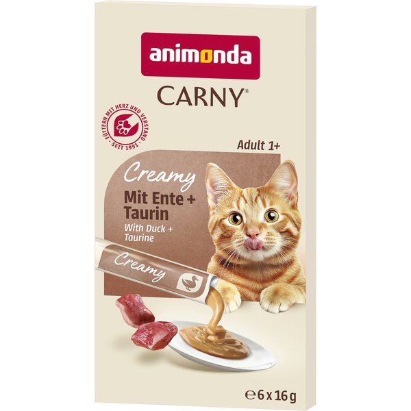 animonda Carny Adult Creamy - Pack económico: Pato + taurina (24 x 16 g)