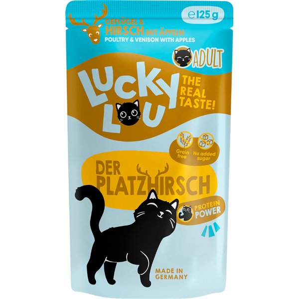48x 125g Lucky Lou Adult Gevogelte & Wild Wet kattenvoer