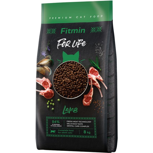 8kg Fitmin Cat For Life Adult met lam droog kattenvoer