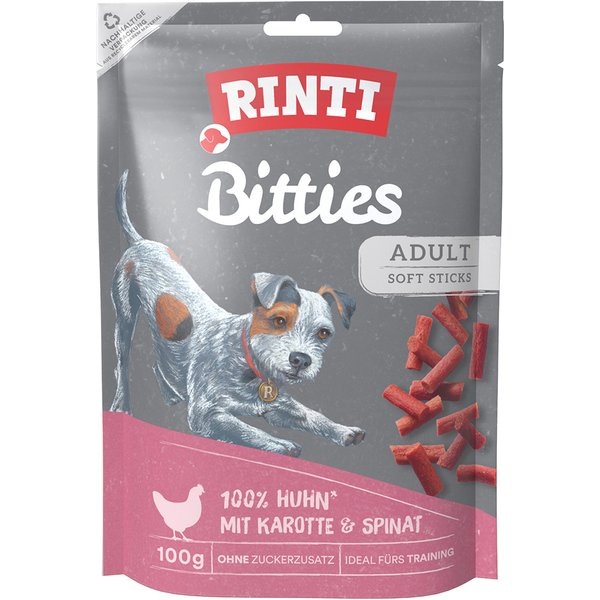 Rinti Bitties snacks para cães - Pack económico: cenouras e espinafres (3 x 100 g)