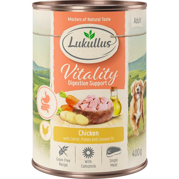 Lukullus Vitality Digestão: frango (sem cereais) - 6 x 400 g