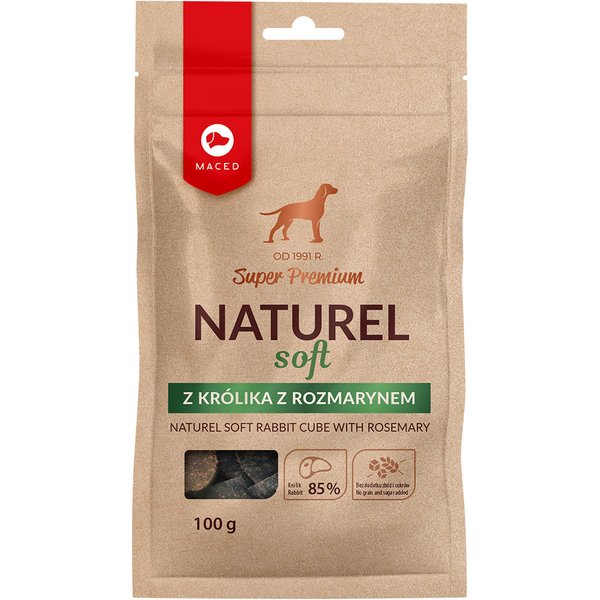 3x 100g Maced Super Premium Naturel Soft Rabbit Cube met Rozemarijn Hondensnacks