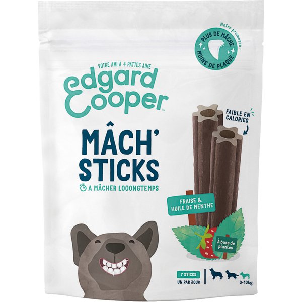 Edgard & Cooper Doggy Dental Munt & aardbei voor kleine honden (tot 10 kg, 21 sticks) Hondensnacks