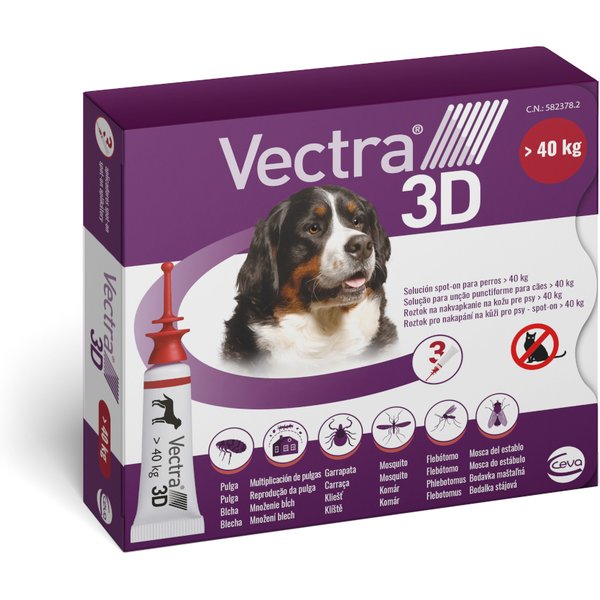 Vectra 3D para cães com mais de 40 kg - 3 pipetas x 8 ml