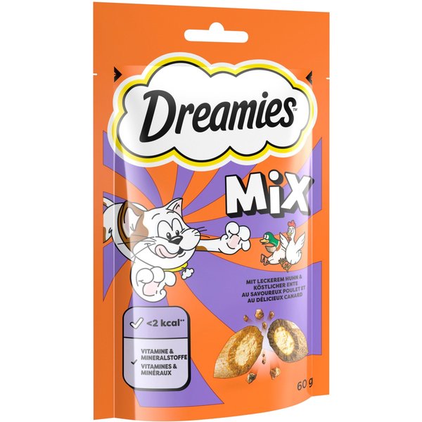 6x60g Kip & Eend Dreamies/Catisfactions Kattensnacks