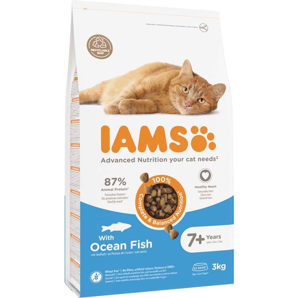 IAMS Advanced Nutrition Senior Cat 7+ con pescado de mar - 3 kg