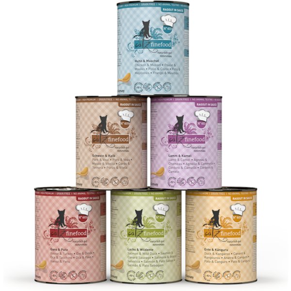 catz finefood Ragout 6 x 380 g - Mixpakket (5 Soorten)