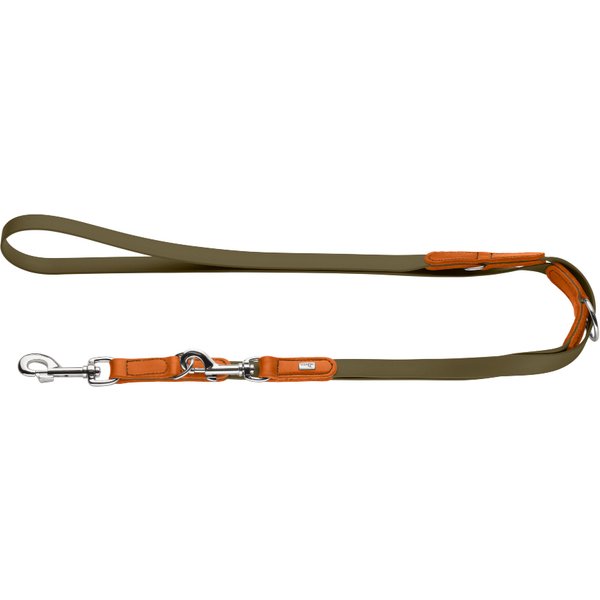 Correa ajustable HUNTER Wolmar BioThane®, caqui/naranja - 200 cm x 19 mm (L x An)