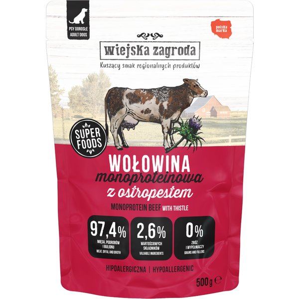 Wiejska Zagroda Monoprotein Adult 500 g - Vaca