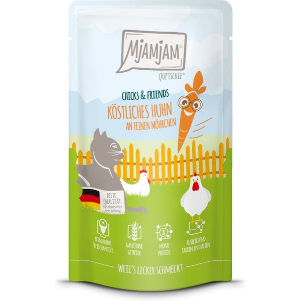 MjAMjAM Saquetas 24 x 125 g - Pack económico - Chicks & Friends delicioso frango com cenouras