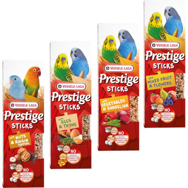 Versele-Laga Prestige Sticks para periquitos - Pack misto - 4 x 2 barritas (240 g)
