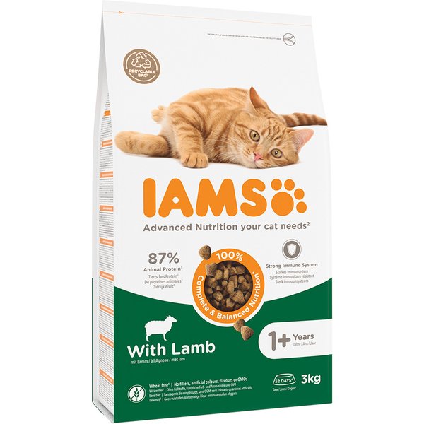 3kg Iams Cat Adult met Lam Kattenvoer