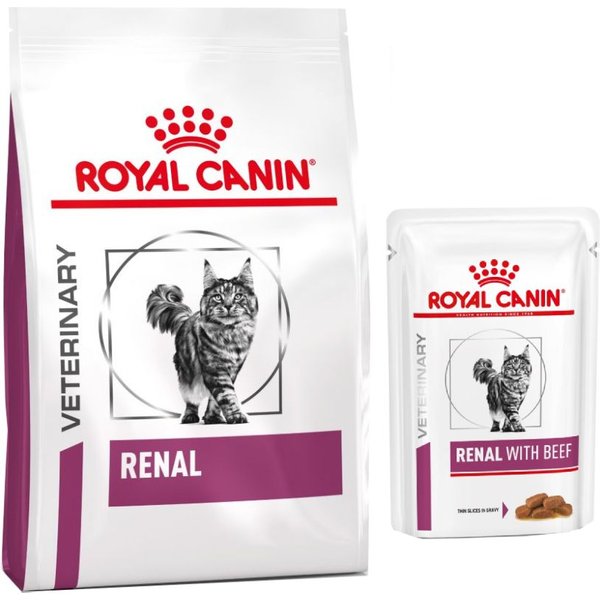 Pack nutrición mixta: pienso + sobres Royal Canin Veterinary - Renal (4 kg + 12 sobres de pollo)