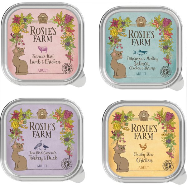 Rosie's Farm Adult 16 x 100 g para gatos - Pack mixto: 4 variedades